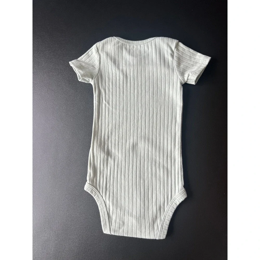 Carters Child of Mine Baby 18M Sage Green Ribbed Short Sleeve Bodysuit (1016)